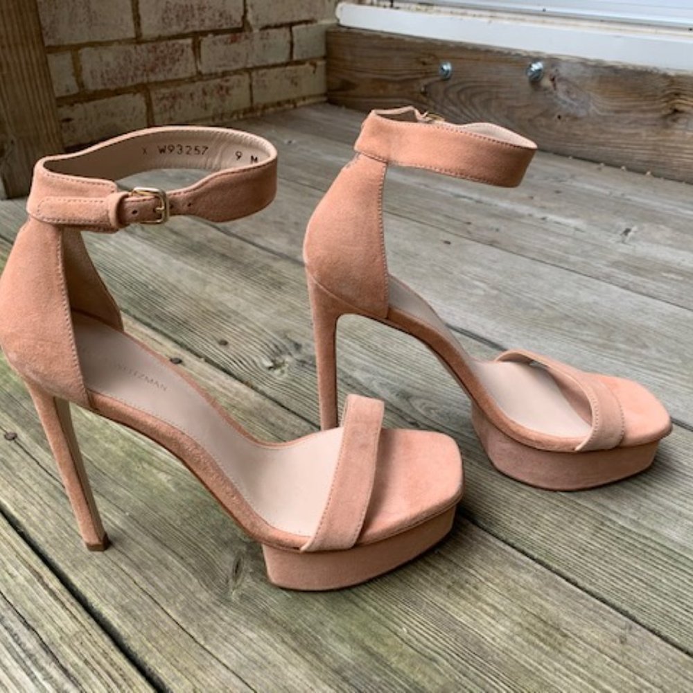 **HP** NWOB Stuart Weitzman nude Backupplat sandal size 9 - Picture 3 of 14
